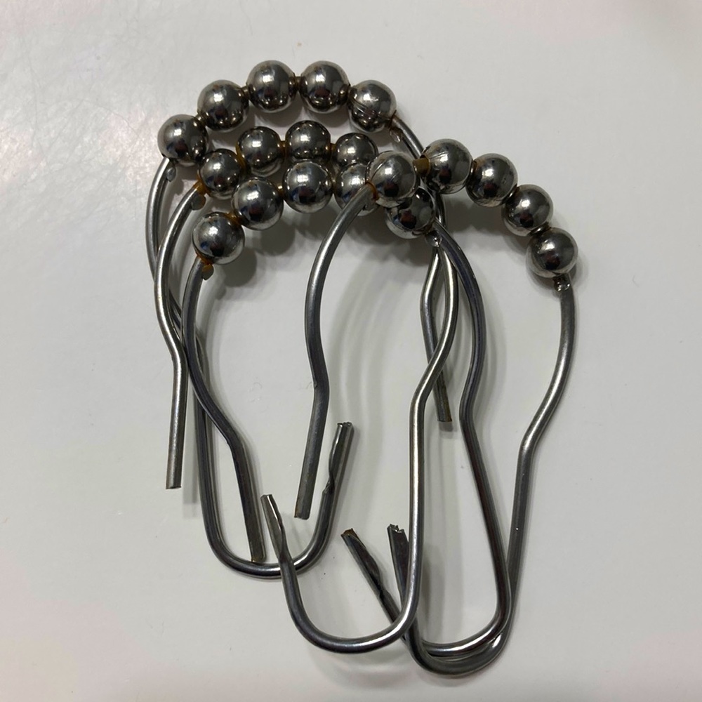 Shower curtain hooks. Full set.